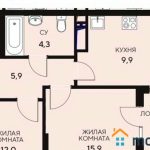 Продаем 2-комнатные апартаменты от застройщика, 59 м², Анапа, проезд Сосновый, Литер                                                     1