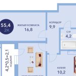 Продаются 2-комнатные апартаменты от застройщика, 54.9 м², Анапа, проезд Сосновый, Литер                                                     1